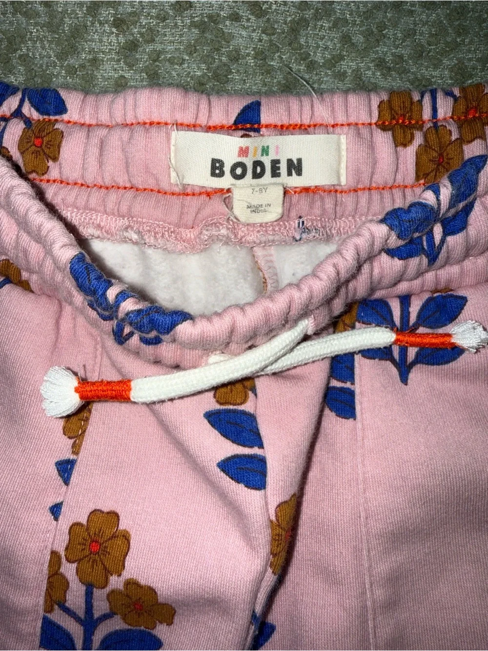 Mini Boden Pink Floral Hoodie and Jogger Set